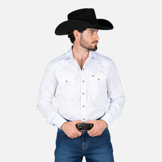 Camisa Rodeo Liso Blanco Caballero
