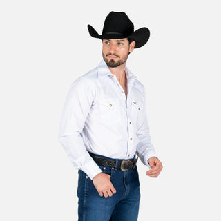Camisa Rodeo Liso Blanco Caballero