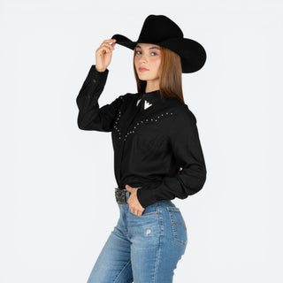 Camisa Panhandle Estoperoles Black Dama