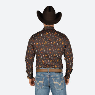 Camisa Rock 6 Roll Denim Rodeo Brown Caballero