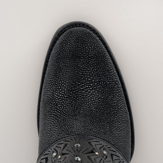 Botín Cuadra Mantarraya Negro Dama