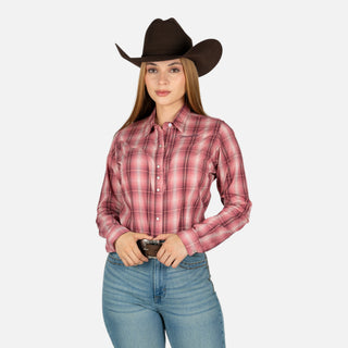 Camisa Wrangler Cuadro Rosa Dama