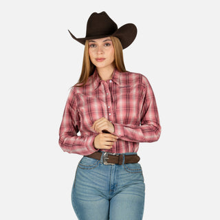 Camisa Wrangler Cuadro Rosa Dama