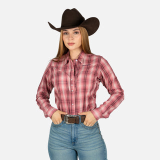 Camisa Wrangler Cuadro Rosa Dama