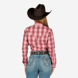 Camisa Wrangler Cuadro Rosa Dama