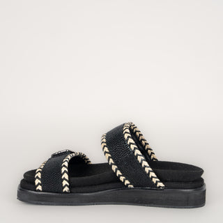 Sandalia Franco Cuadra Mantarraya Negro Dama