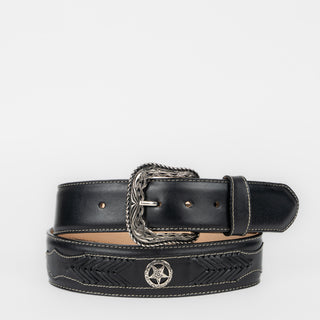 Cinturón Coyote Ranch Concho Estrella Piel Negro Dama