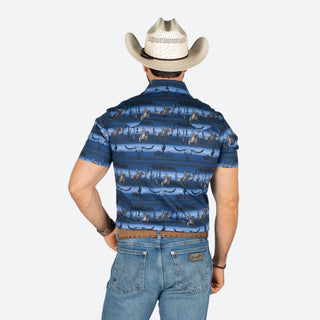 Camisa Rock & Roll Denim Jinete Blue Caballero
