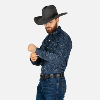 Camisa Wrangler Estampado Marino Caballero