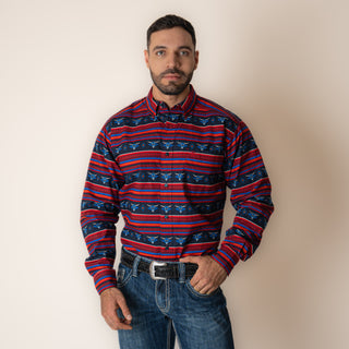 Camisa Ariat Pike LS Shrt True Blue Caballero