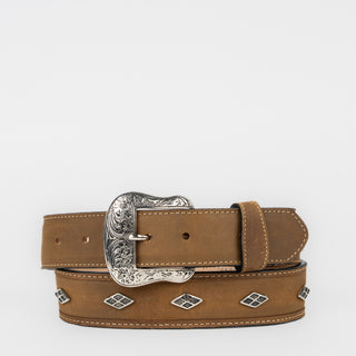 Cinturón Coyote Ranch Rombos Piel Miel Dama