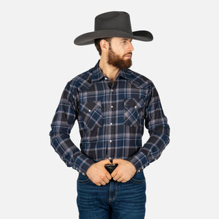 Camisa Wrangler Cuadros Marino Caballero