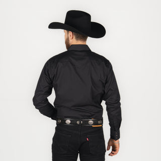 Camisa Rodeo Negro Liso Caballero
