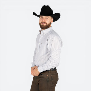 Camisa Ariat WF cory LS White Stripe Caballero