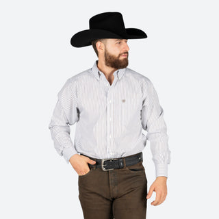 Camisa Ariat WF cory LS White Stripe Caballero