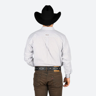 Camisa Ariat WF cory LS White Stripe Caballero