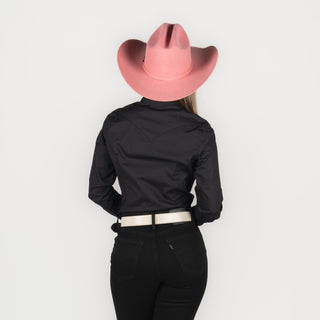 Camisa Rodeo Liso Negro Dama