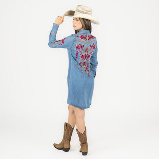 Vestido Stetson Bordado Flor Dama
