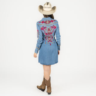 Vestido Stetson Bordado Flor Dama