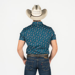 Camisa Rock & Roll Denim Teal Caballero