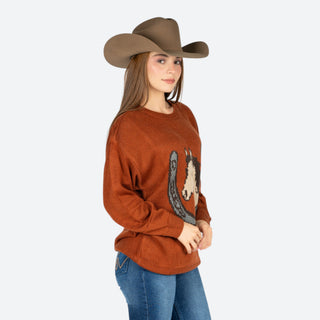 Suéter Rock & Rock & Roll Denim Burnt Orange Dama