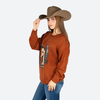 Suéter Rock & Rock & Roll Denim Burnt Orange Dama