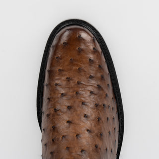 Bota Franco Cuadra Avestruz Ternara Miel Doble Cierre Caballero