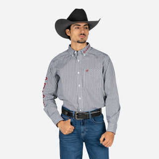 Camisa Ariat Team Ward LS Black Red Caballero