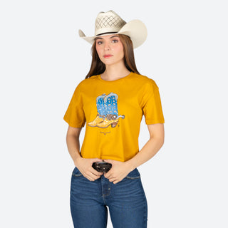 Blusa Kimes Ranch Lucky B Boots For Walkin Gold Dama