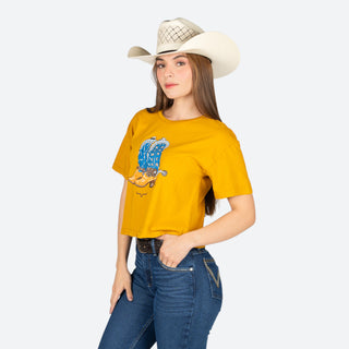 Blusa Kimes Ranch Lucky B Boots For Walkin Gold Dama