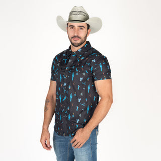 Camisa Rock & Roll Denim Cactus Conv Snap Caballero