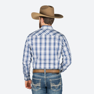 Camisa Wrangler Cuadro Azul Caballero