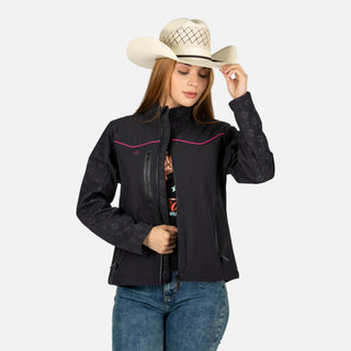 Chamarra Denver Softshell Black Pink Dama