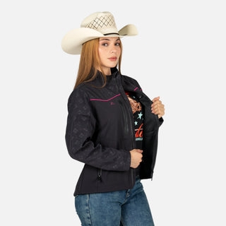 Chamarra Denver Softshell Black Pink Dama