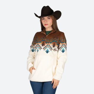 Suéter Panhandle Aztec Chocolate Dama