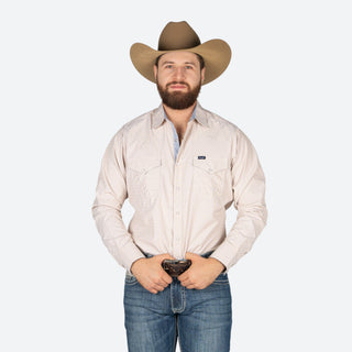 Camisa Wrangler Rombo Beige Caballero
