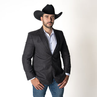 Saco Vaquero Old West Gamuza Negro Caballero