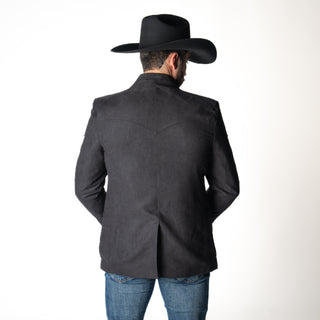 Saco Vaquero Old West Gamuza Negro Caballero