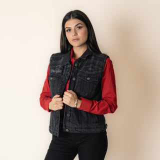 Chaleco Wrangler Mezclilla Borrego Negro Dama