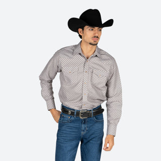 Camisa Rodeo Estampado Kaki Caballero