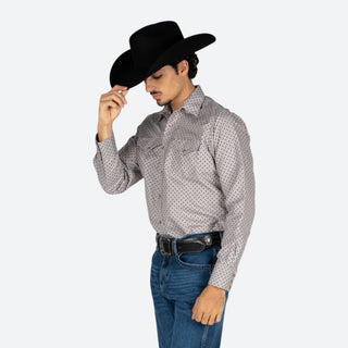 Camisa Rodeo Estampado Kaki Caballero