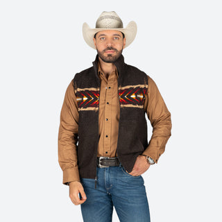 Chaleco Rock & Roll Denim Aztec Choco Caballero