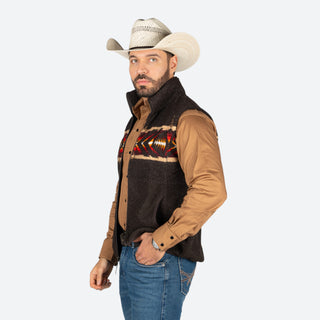 Chaleco Rock & Roll Denim Aztec Choco Caballero