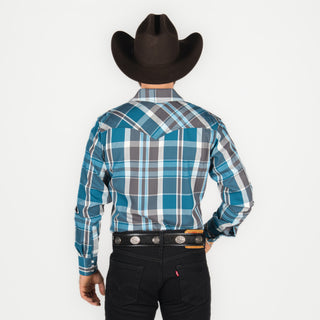 Camisa Rodeo Cuadros Turquesa Caballero
