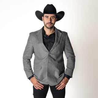 Saco Vaquero Old West Gamuza Gris Caballero