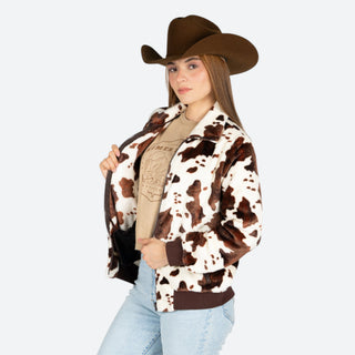 Chamarra Rock & Roll Denim Vaca Brown Dama