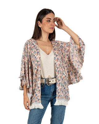 Kimono Rock & Roll Denim Cream Dama