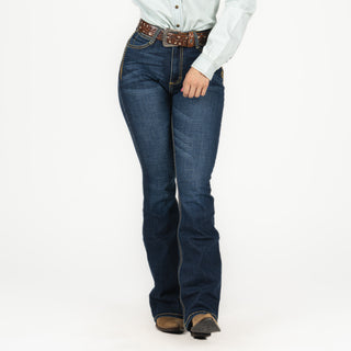 Jeans Wrangler Flare Cintura Alta Dama