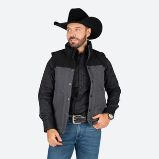 Chaleco Rock & Roll Denim Charcoal Black Pana Caballero