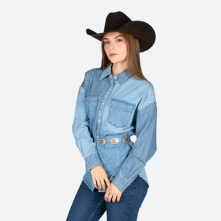 Camisa Rock & Roll Denim Blue Dama